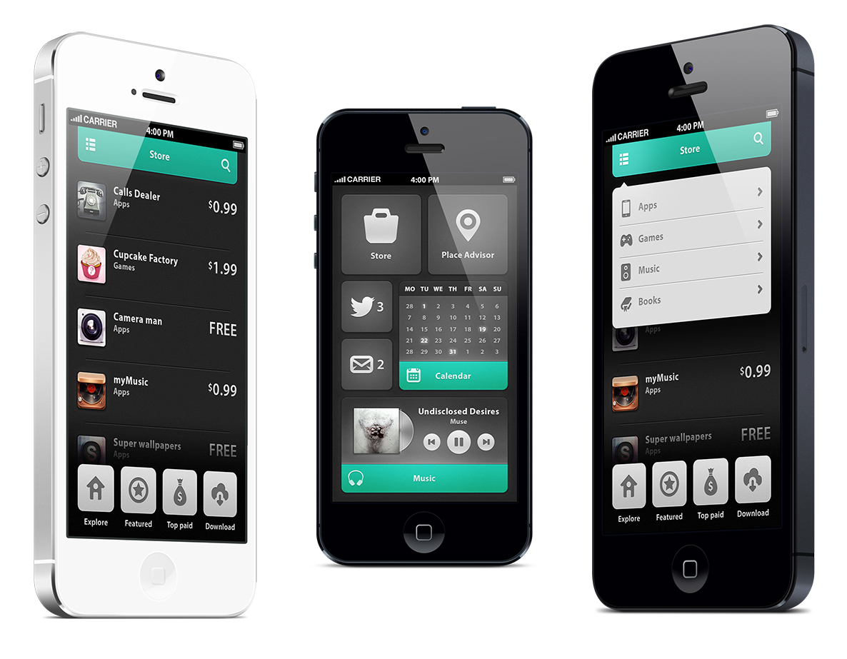 mobile app design contrast