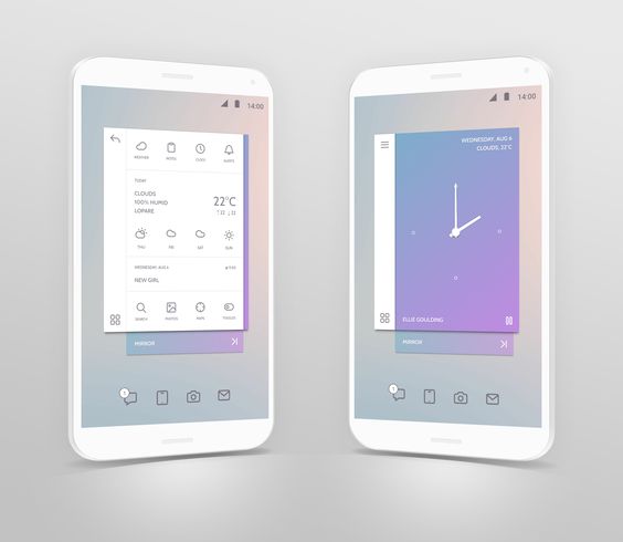 mobile app design pastel colors