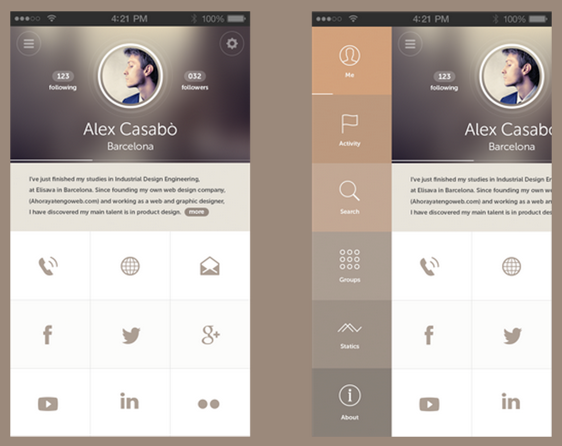 mobile app design shades color scheme